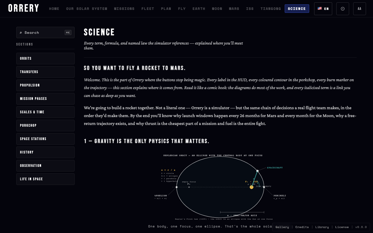 Science encyclopedia landing