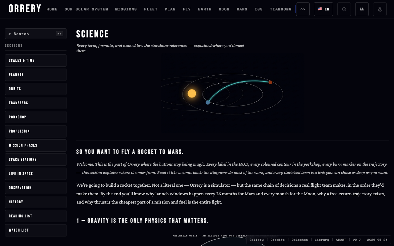 Science encyclopedia landing