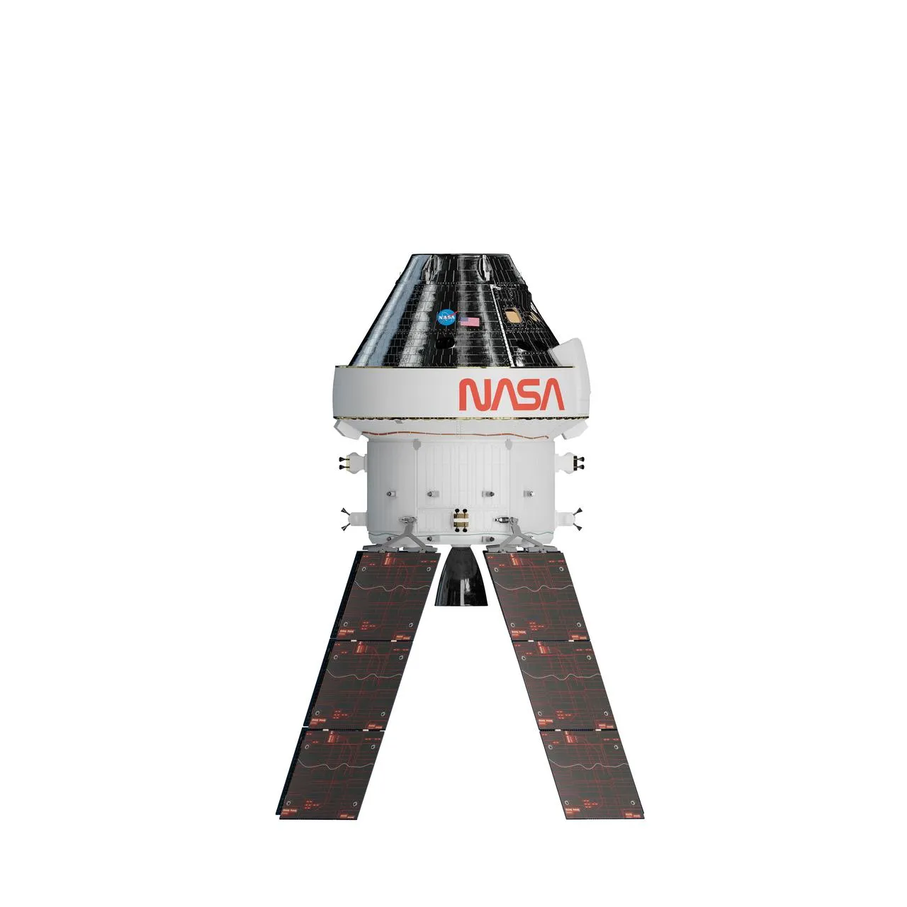 Orion — the crew spacecraft, launched on the giant SLS rocket. Its service module, which supplies power and propulsion, is built by ESA in Europe: the vehicle that carries American astronauts to the Moon literally cannot fly without its international half.