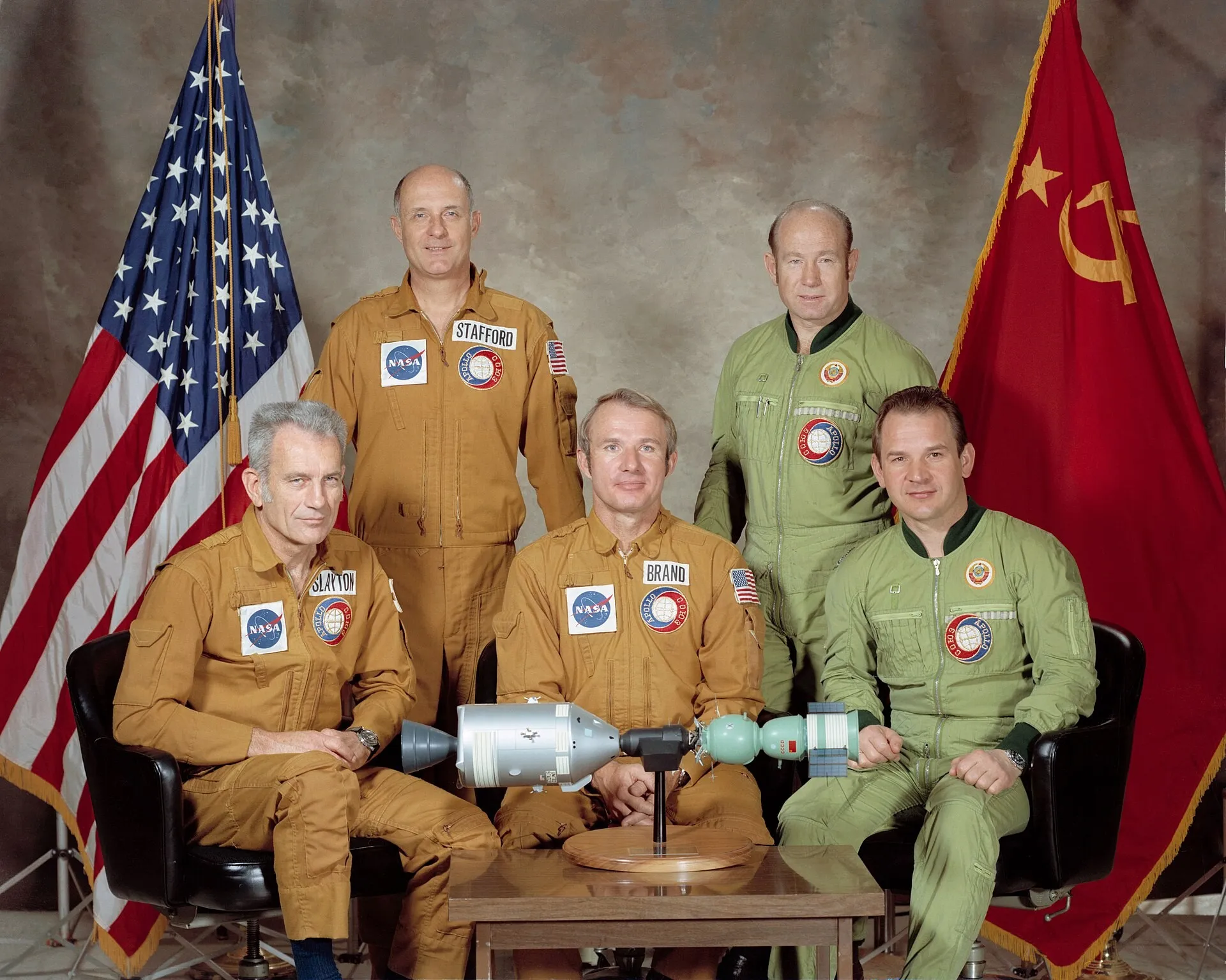 Apollo-Soyuz, July 1975 — a Soviet and an American spacecraft docked in orbit, and the space race ended not with a winner but with a handshake.
