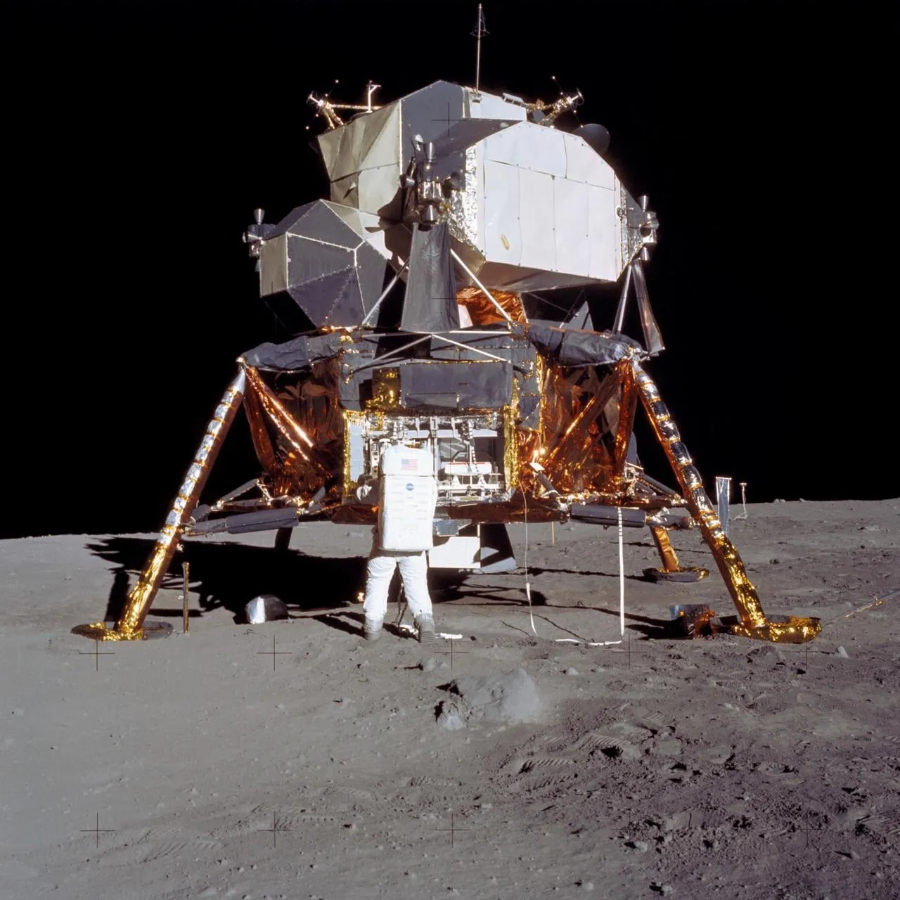 Apollo 11 on the Sea of Tranquility, 20 July 1969 — the moment the race was decided.