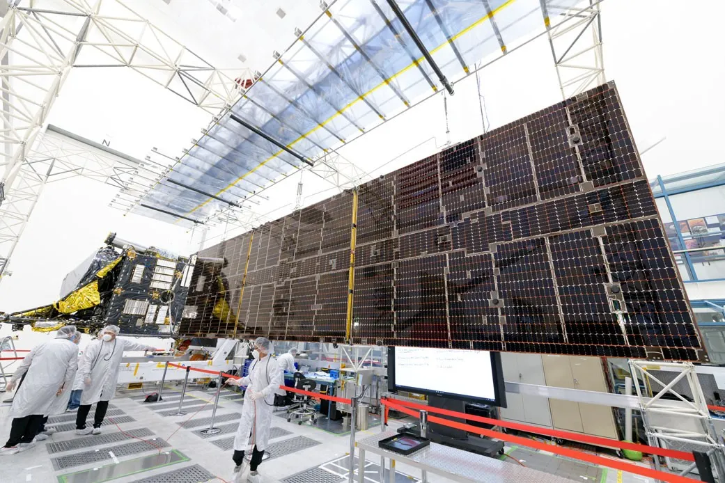 NASA’s Psyche carried the Deep Space Optical Communications demonstrator, which in 2023–24 streamed high-definition video home from tens of millions of kilometres on a beam of laser light — ten to a hundred times the data a radio link could carry.